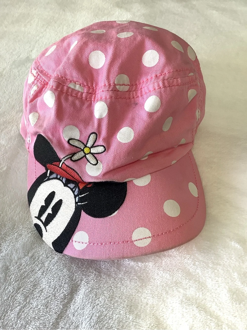Disney Parks Minnie Mouse Pink White Polka Dot Youth Hat Adjustable
